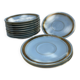 Porcelain set of small plates golden Limoges France