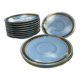 Porcelain set of small plates golden Limoges France