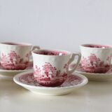 Set of 6 coffee cups and saucers, Villeroy & Boch, Rusticana rose model