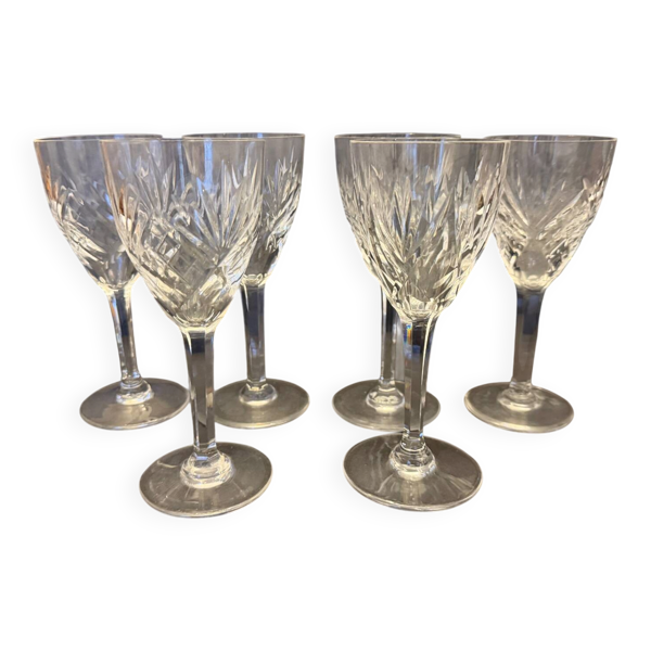 6 verres à vin en cristal Saint Louis Chantilly