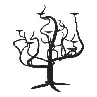 Brutalist Sculptural Chandelier Tree of Life Hand-Forged, 1970s