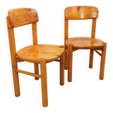 Set of 2 vintage Scandinavian chairs by Rainer Daumiller in pine from the 1960s.