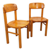 Set of 2 vintage Scandinavian chairs by Rainer Daumiller in pine from the 1960s.