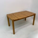 table à manger extensible en bois de pin, Rainer Daumiller, années 1970