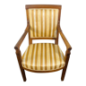 Directoire armchair in gold beech and white tapestry France 19th