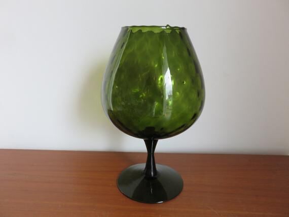 Vase italien en verre soufflé années 70