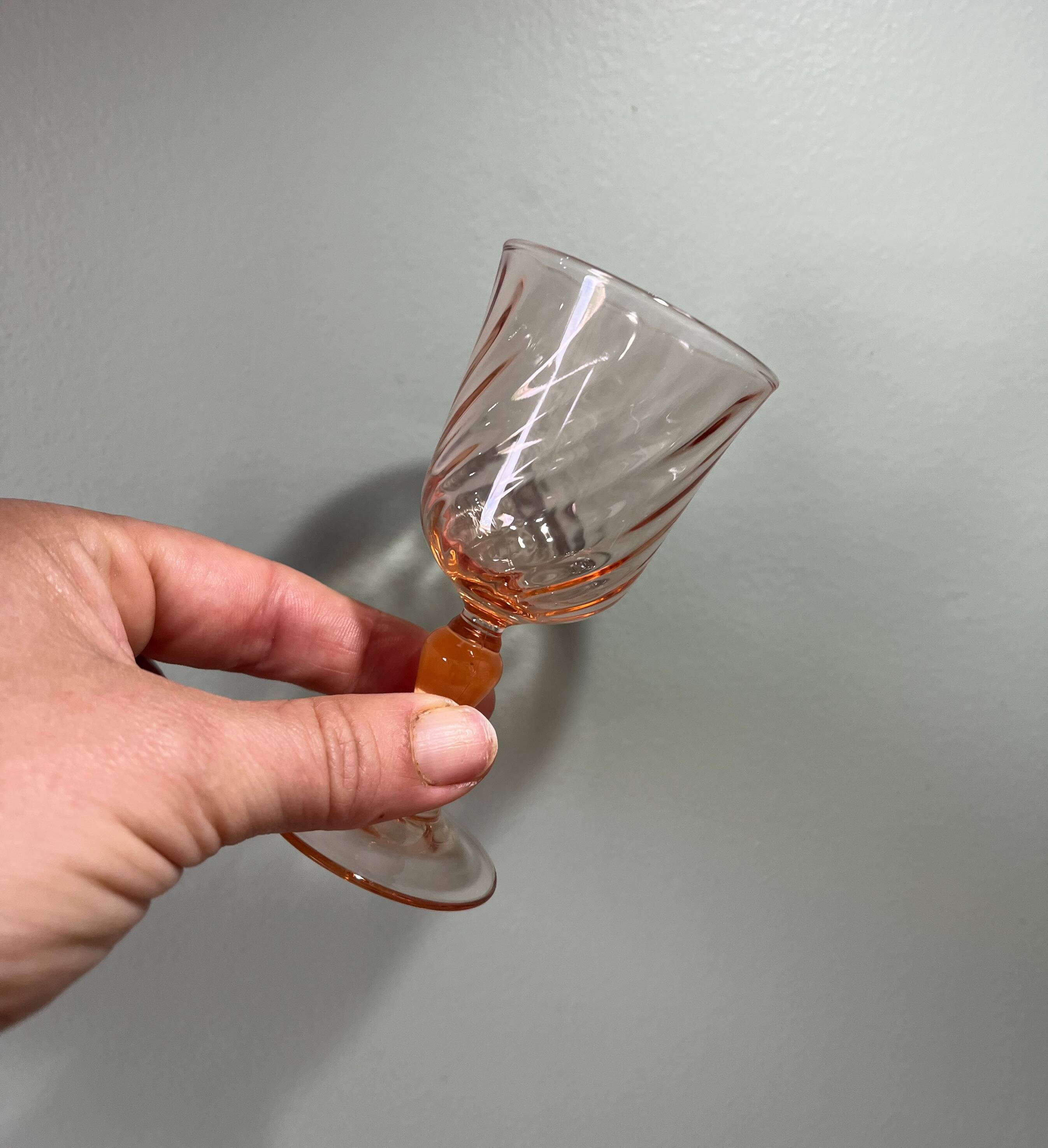 6 Rosaline twisted liqueur glasses