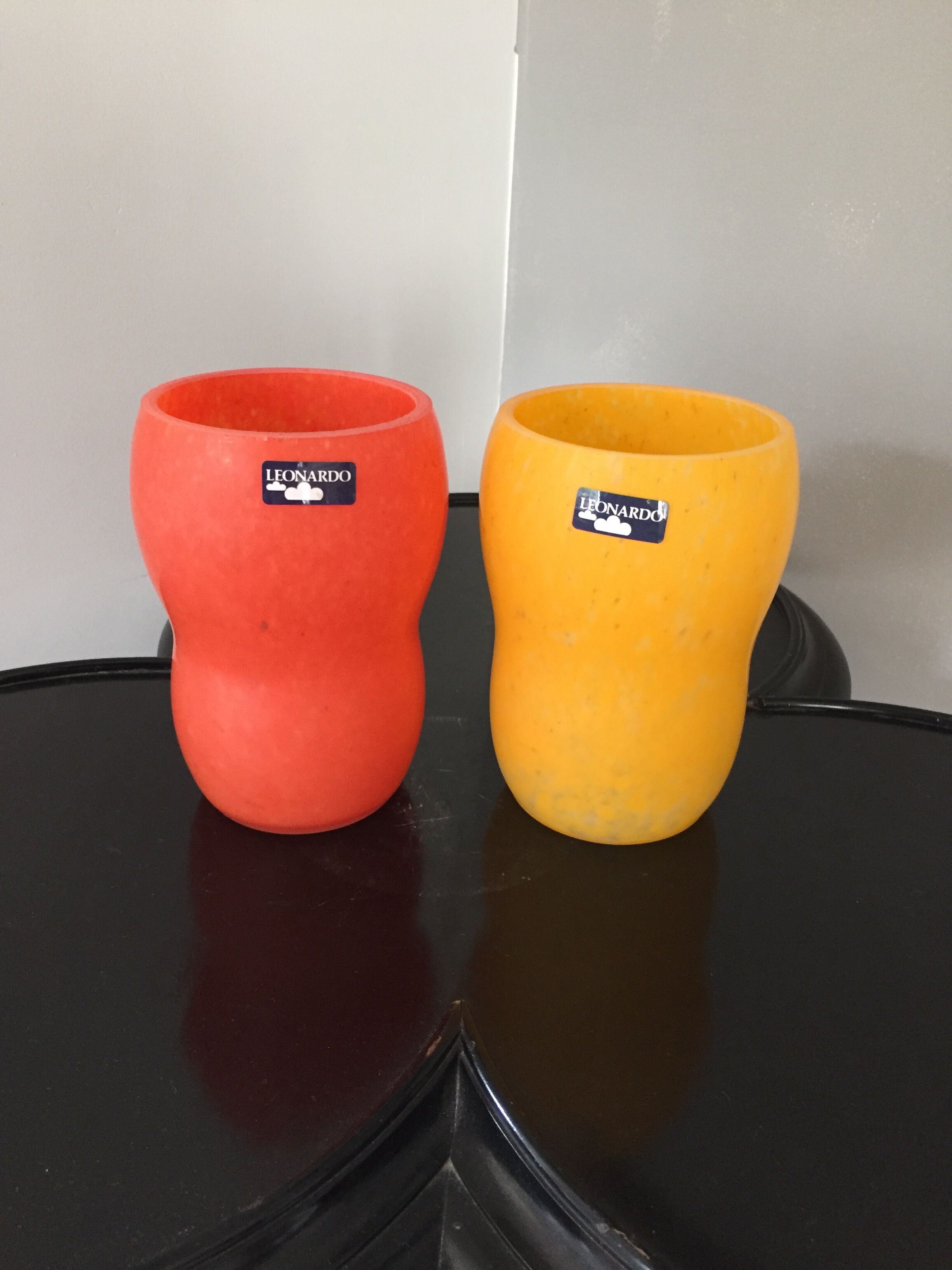 Série de deux vases Léonardo orange et jaune
