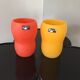 Série de deux vases Léonardo orange et jaune