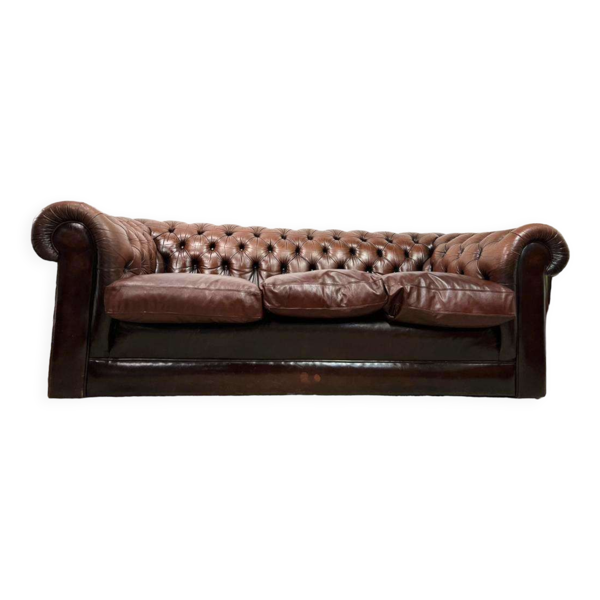 Canapé chesterfield en cuir vintage