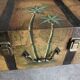 Vintage chest hand painted robinson treasure of the galleon