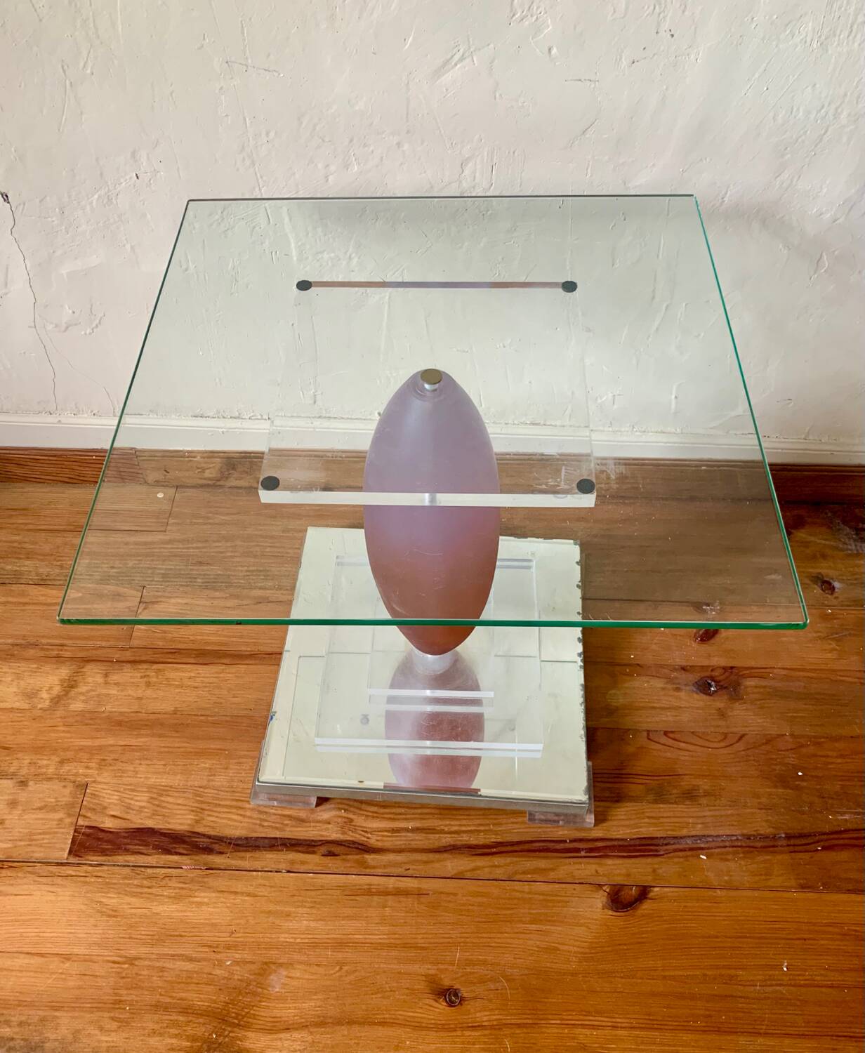 Selette table d’appoint design verre roche bobois
