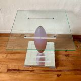 Designer side table in roche bobois glass