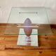 Selette table d’appoint design verre roche bobois