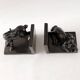 Black ceramic bookends horses
