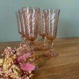 6 Rosaline Twisted Pink Champagne Flutes