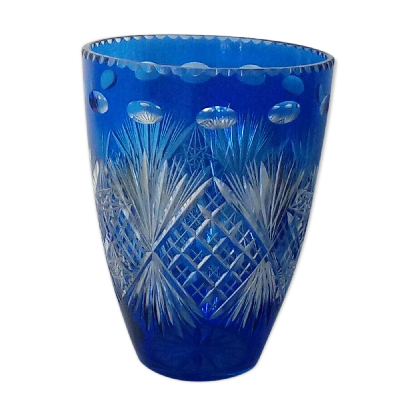 Cobalt-blue crystal vase
