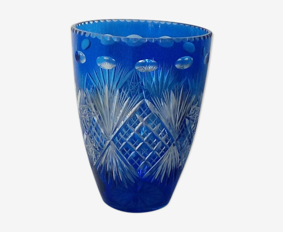 Vase en cristal bleu de cobalt | Selency