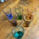 Colored liqueur or coffee glasses