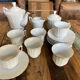 Coffee service for 6 cups, coffee pot, sugar bowl, and milk jug.