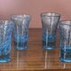 Lot de 4 verres soufflé bleux.