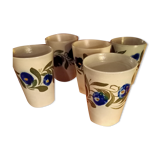 Set of five sandstone mugs