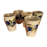 Set of five sandstone mugs