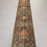 Distressed Turkish Narrow Runner 383x66 cm wool Vintage Tribal Rug