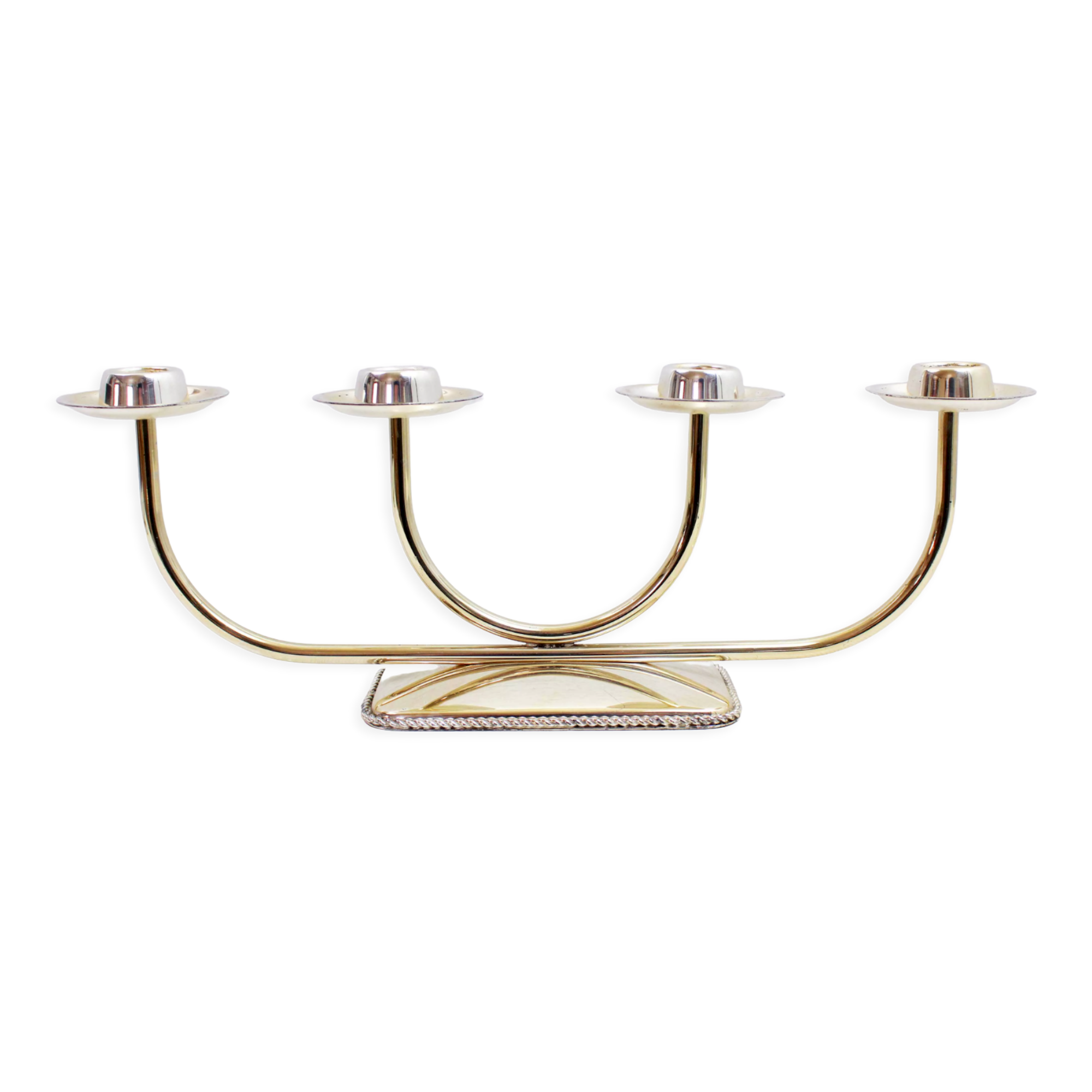 Silver metal candle holder