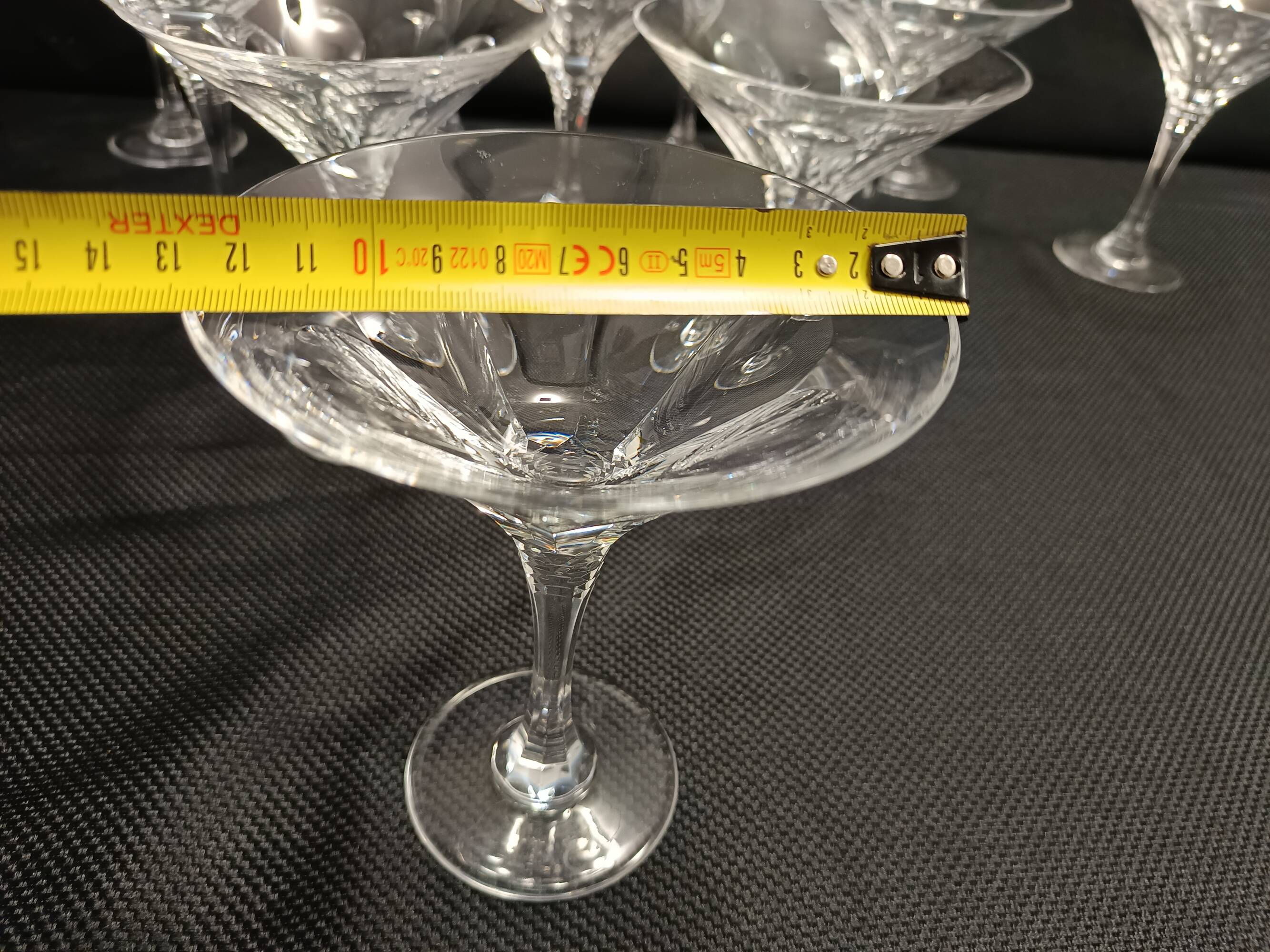 Set of Twelve Crystal Martini Glasses by Christinenhutte, Germany