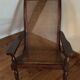 Fauteuil de planteur/colonial en bois foncé et cannage Reproduction 1990's