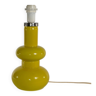 Mid-Century Modern Curvaceous Bright Yellow Glass Table Lamp by Orrefors, 1960s