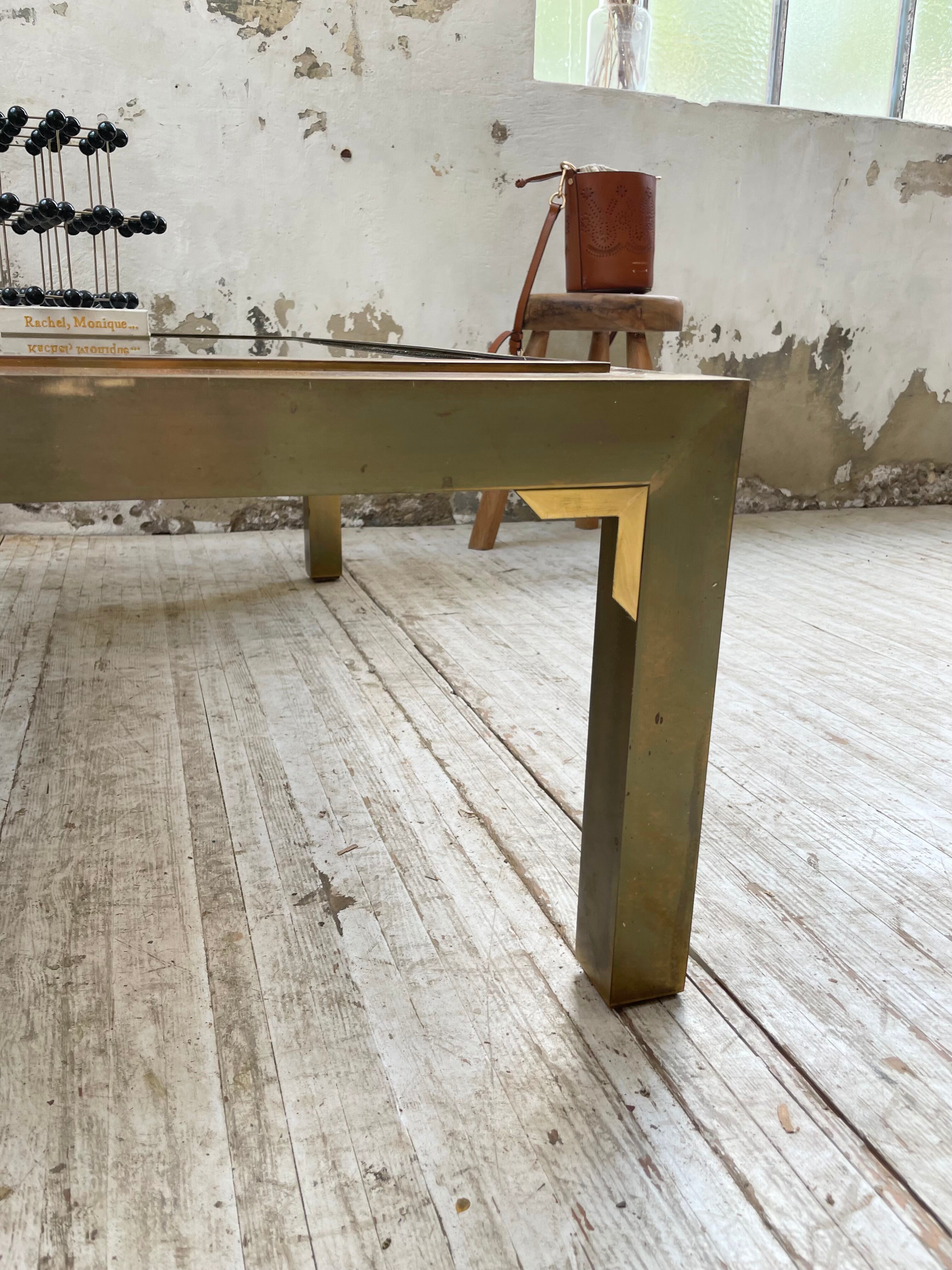 60s brass coffee table