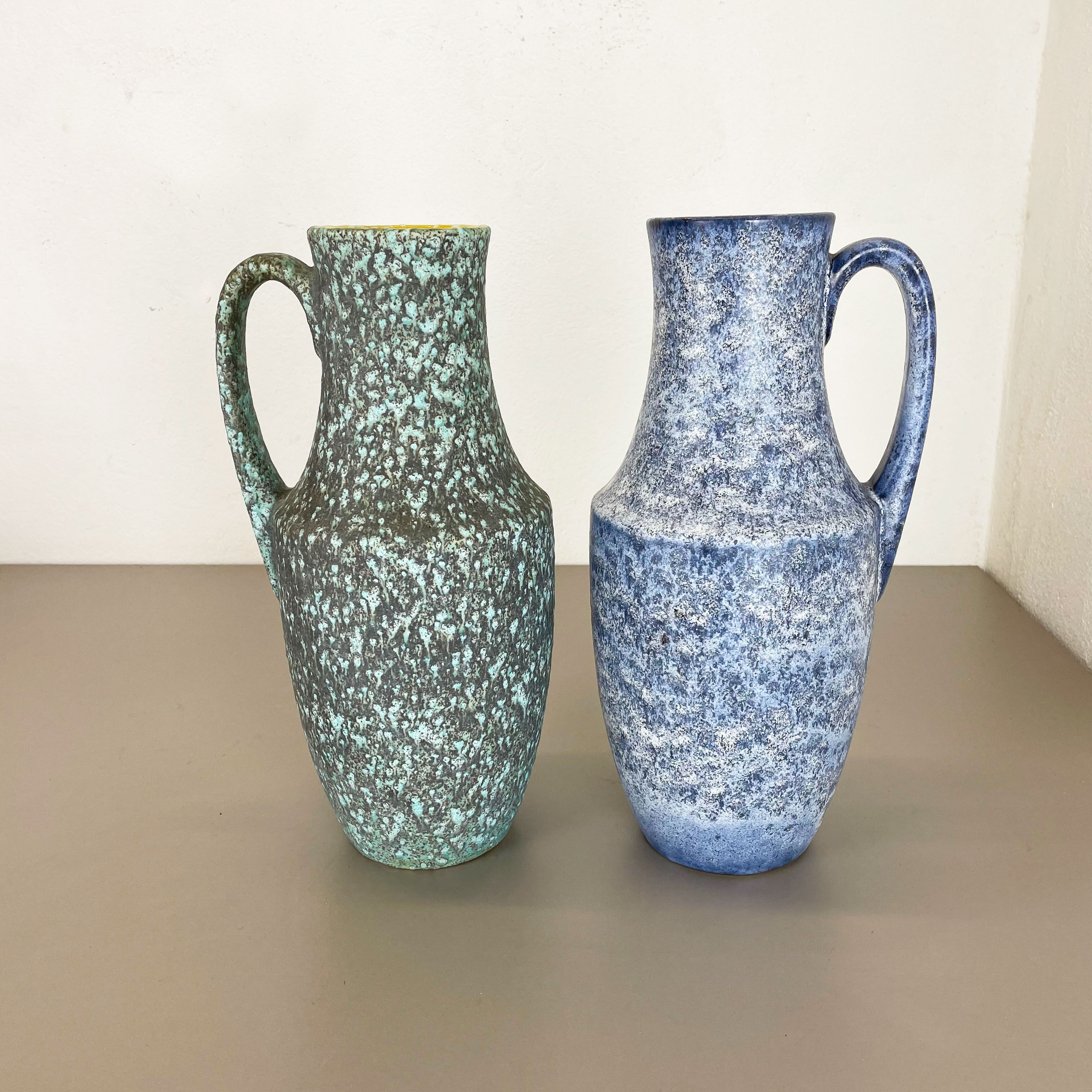 Set of Two Pottery Fat Lava "Supercolor" Vases by Scheurich Germany WGP