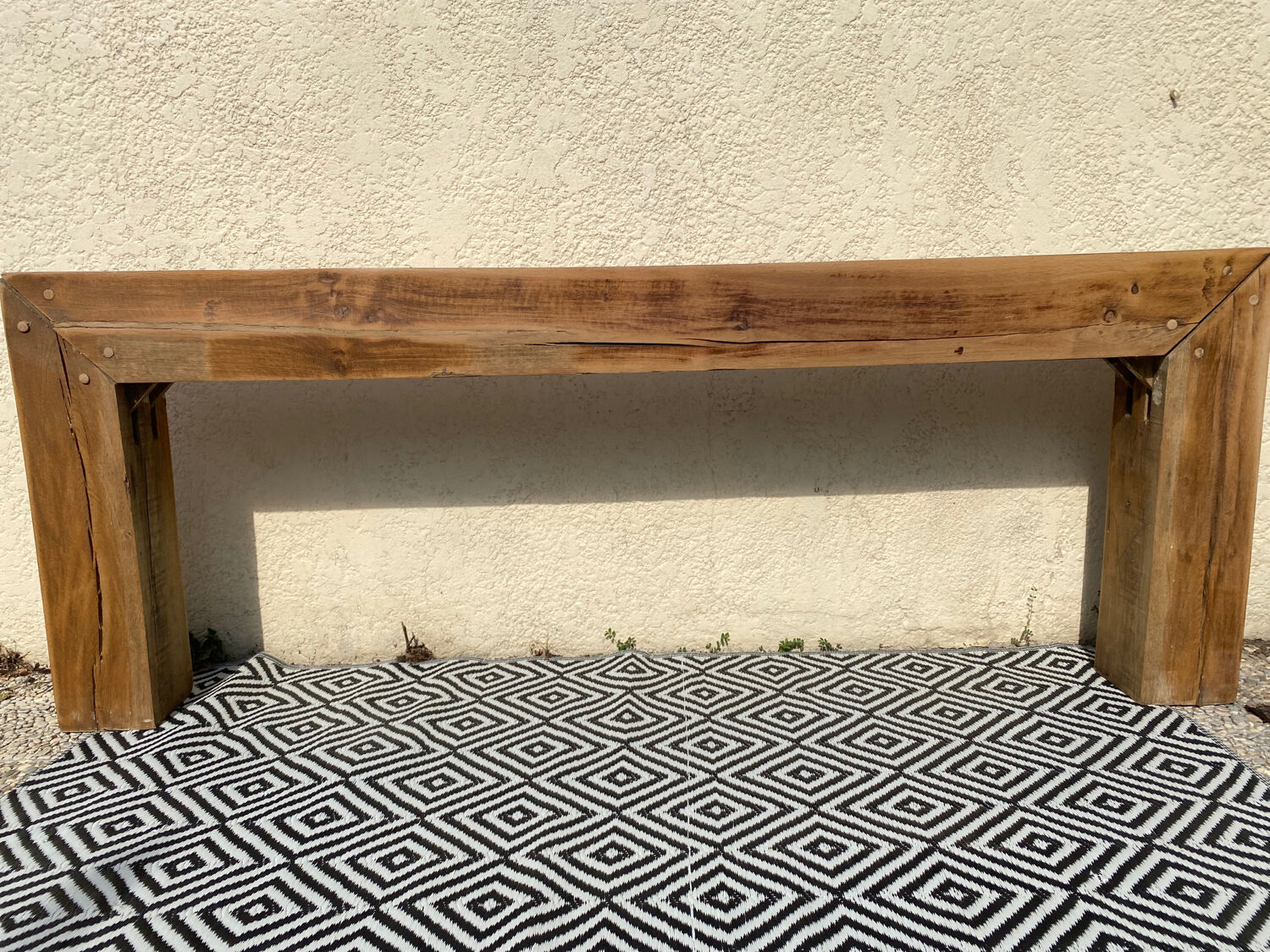 Solid oak beam console