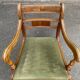 English Regency office chair in solid wood and green velvet
