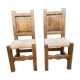 Paire de chaises bois et paille