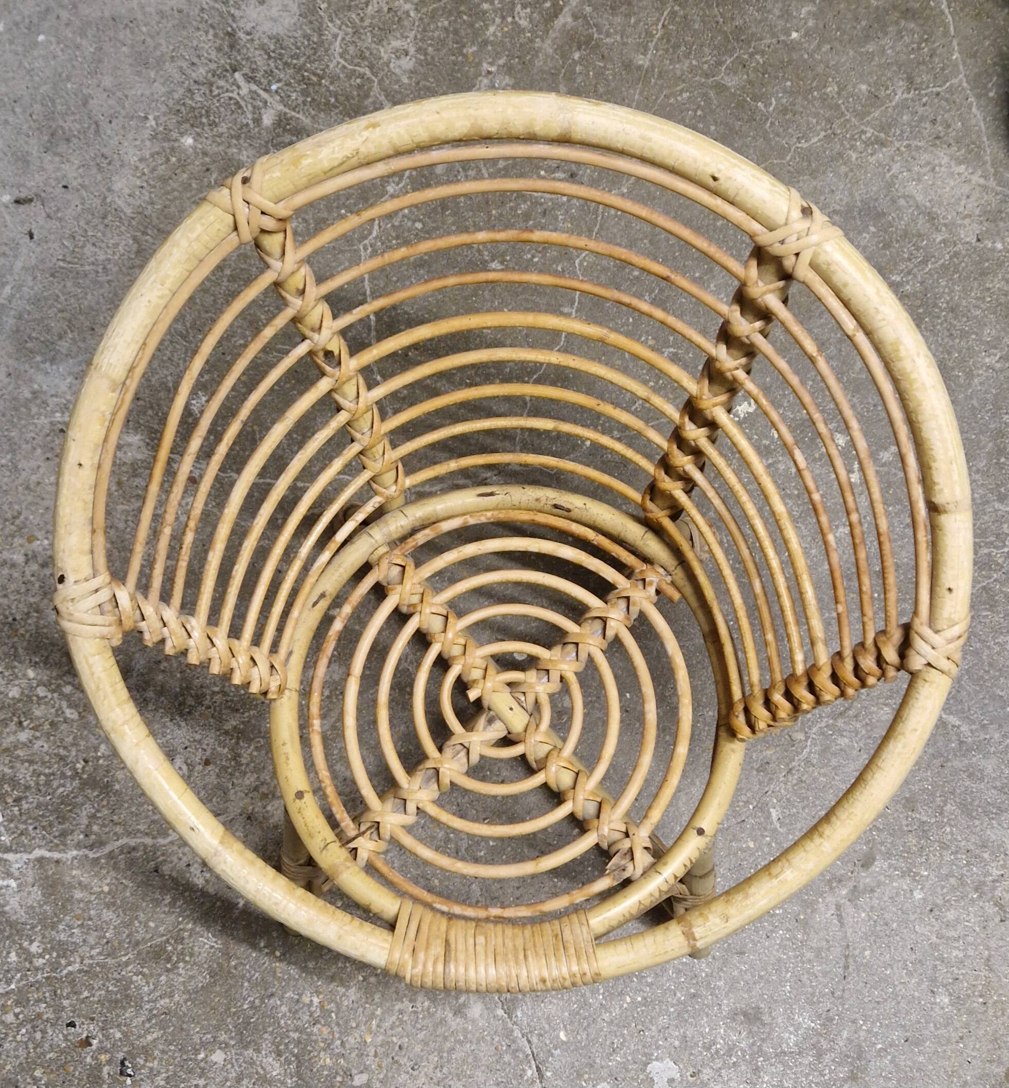 Fauteuil enfant en rotin années 1970
