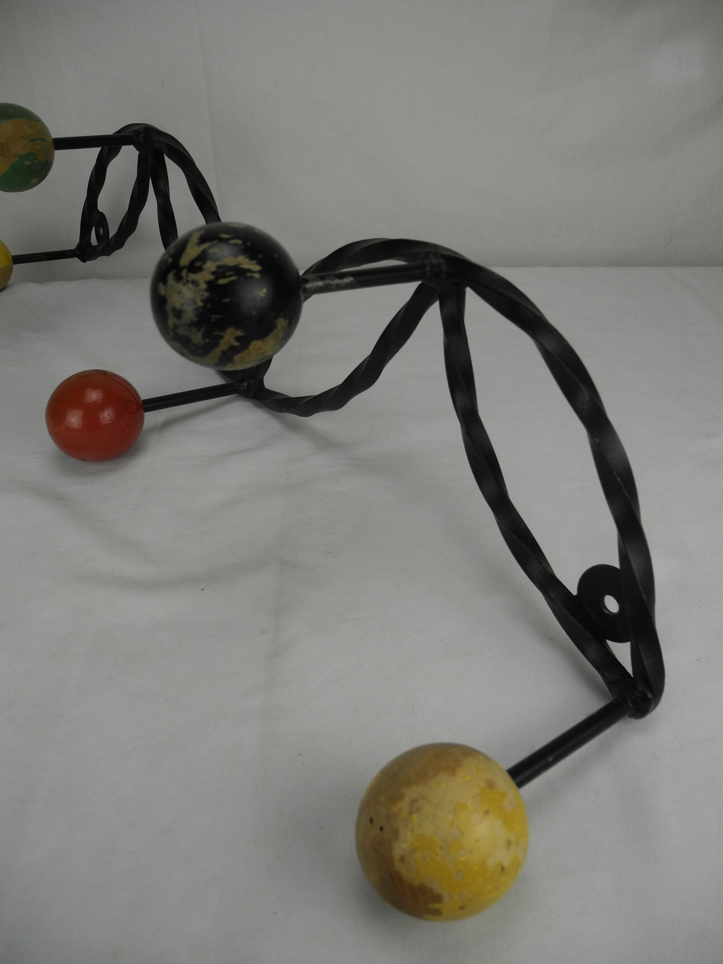 Old wrought iron coat rack