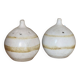 Salt and pepper shaker set in stoneware.