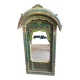Polychrome teak mirror plant décor India Rajasthan late 1800 97x163cm