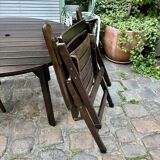 EMU garden furniture in dark wood - 2 folding armchairs and 1 table