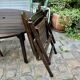 EMU dark wood garden furniture set - 2 folding armchairs and 1 table