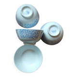 4 bowls in white and blue Chinese porcelain