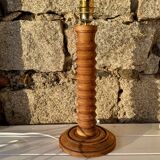 Turned wooden lamp base
