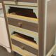 Meuble d appoint, commode 3 tiroirs, en bois, rénovée vintage