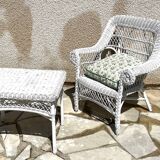 Vintage rattan kids garden armchair