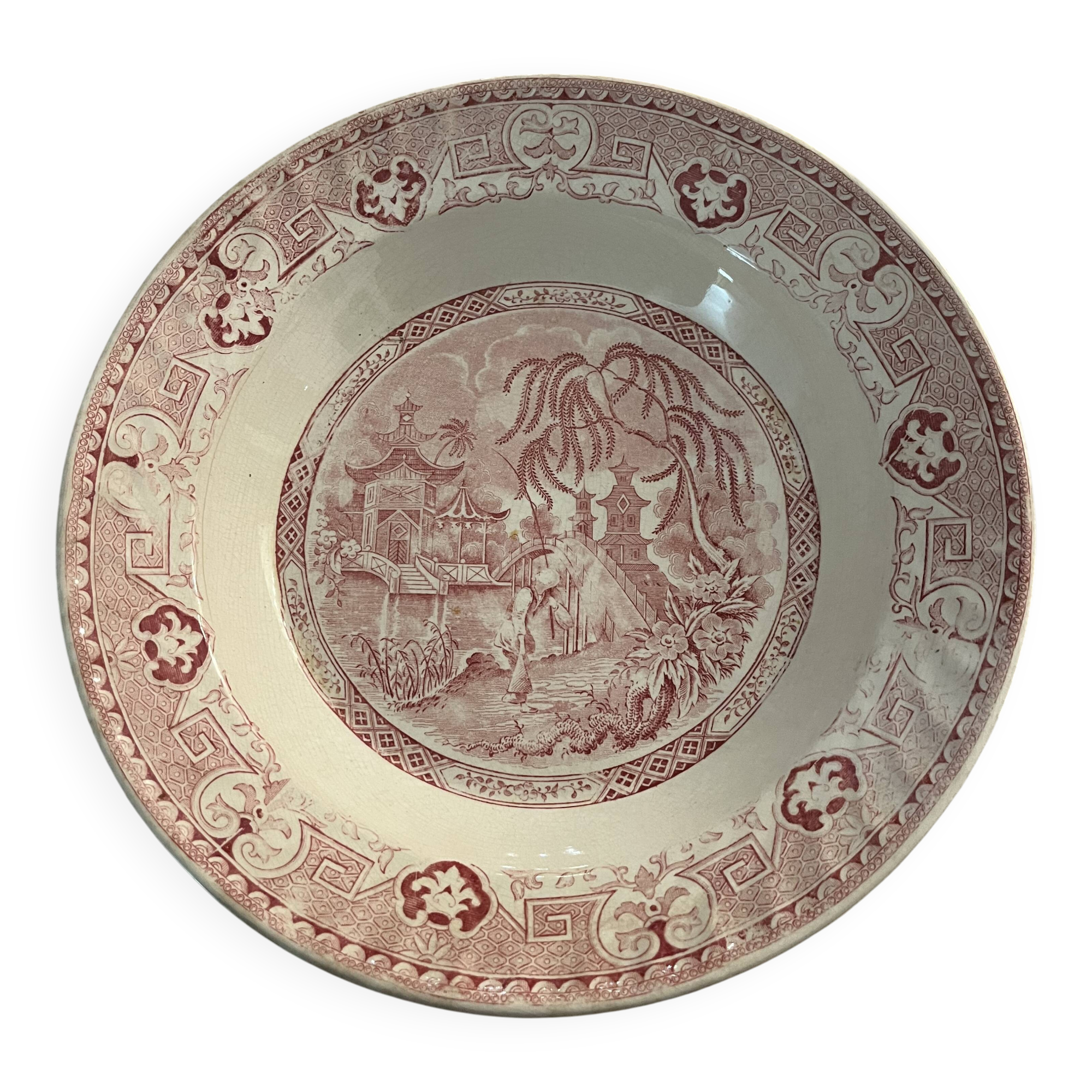 Shallow dish earthenware Yeddo U & C Sarreguemines