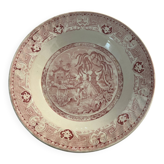 Shallow dish earthenware Yeddo U & C Sarreguemines