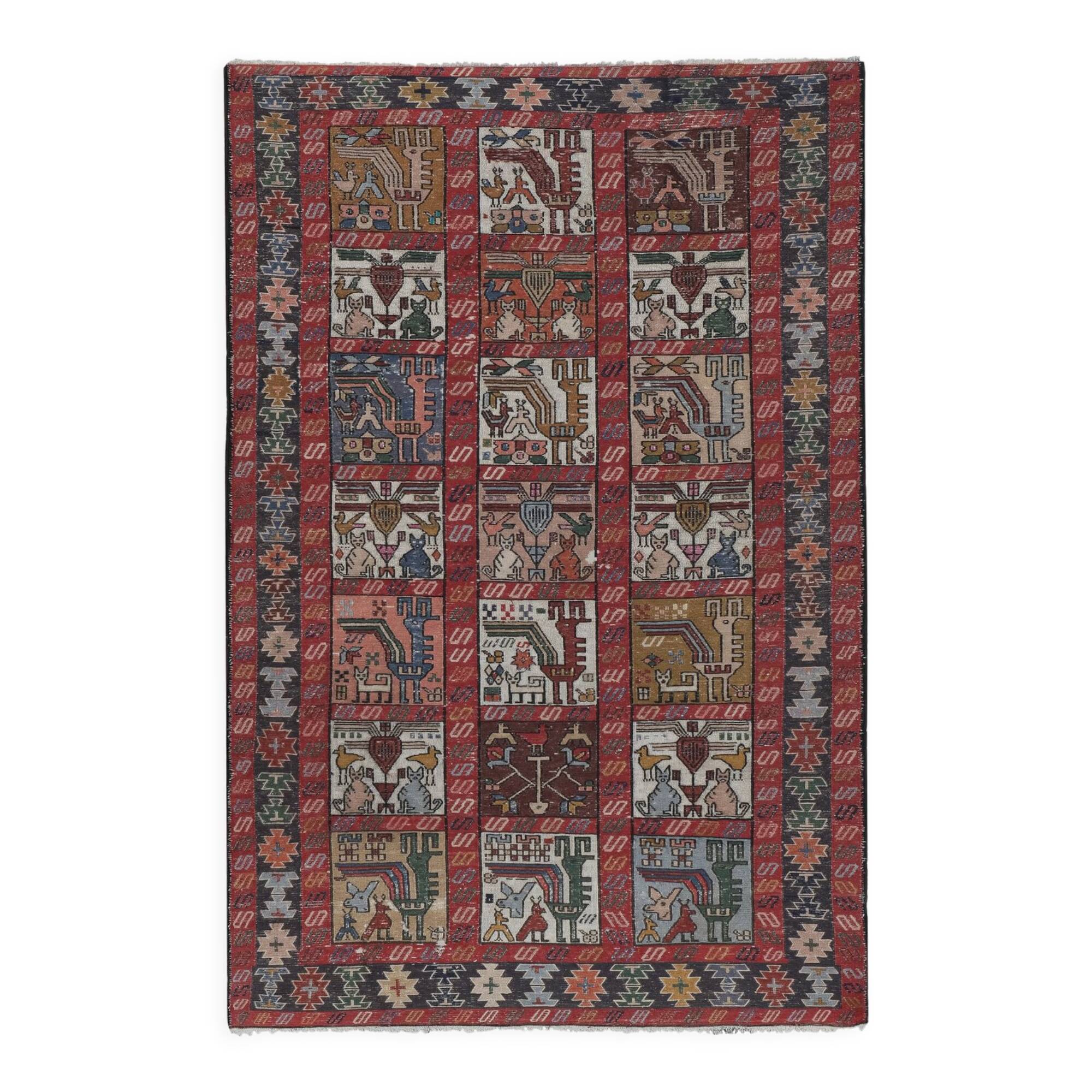 Vintage Turkish rug from Oushak, hand-woven 120x185 cm